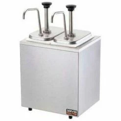 Server Products Server 79890, Insulated Bar, 2 Stainless Steel Pumps-2 Deep Fountain Jars, Thick/Thicker Condiments
