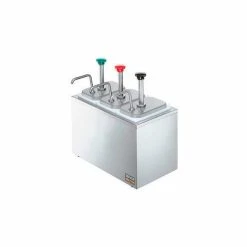 Server Products Server 87390, Insulated Bar w/ (3) Stainless Steel Pumps & (3) Deep Fountain Jars