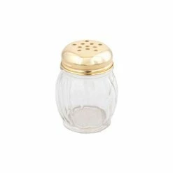 Alegacy 802XGDZ - 6 Oz. Cheese Shaker Gold Top, Swirl Glass 12 Pack