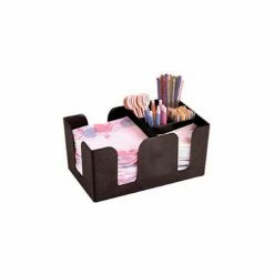 American Metalcraft BAR6 - Bar Organizer, 6 Compartment, Black Plastic