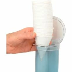 San Jamar C4160TBL - Small Pull-Type Water Cup Dispenser, Arctic Blue - Pkg Qty 12 -Dispensers & Organizers Sales B378449 05
