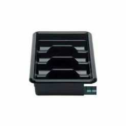 Cambro 1120CBR110 - Cutlery Box, 4 Comp. 11-3/8"L x 20-7/16"W x 3-3/4"H, Hi-Impact Plastic, Black - Pkg Qty 12