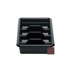 Cambro 1120CBR131 - Cutlery Box, 4 Compartments, 11-3/8"L x 20-7/16"W x 3-3/4"H, Dark Brown - Pkg Qty 12
