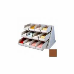Cambro 12RS12131 - Organizer Rack, with 12 Bins, 25-1/8"L x 21-3/8"D x 14-1/4"H, Dark Brown