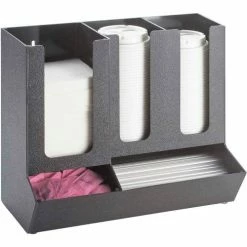 Cal-Mil 1013 Classic Black Cup and Lid Organizer 13-1/2"W x 7-1/4"D x 11-1/2"H