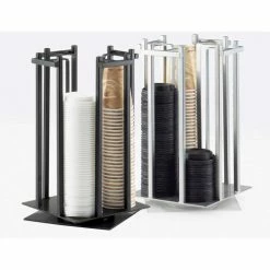 Cal-Mil 1133-74 One by One Rotating Cup and Lid Organizer 10"W x 10"D x 15-3/4"H Platinum