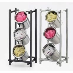 Cal-Mil 1134-74 One by One Cylinder Display 7-1/2"W x 6-1/2"D x 17-1/2"H Silver