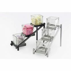 Cal-Mil 1149-74 One by One Glass Jar Display 6-1/4"W x 13-1/4"D x 11-1/2"H Silver