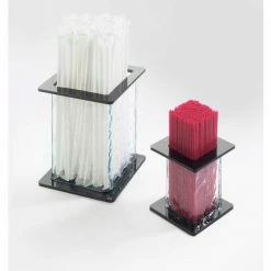 Cal-Mil 1228-4 Faux Glass Stir Sick / Straw Holder 4-3/4"W x 4-3/4"D x 5-1/2"H - Pkg Qty 6