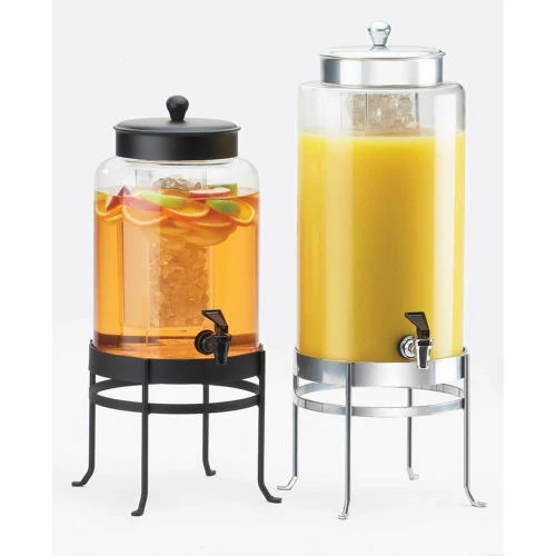 Cal-Mil 1580-3-74 Soho Glass Beverage Dispenser 3 Gallon 10"W x 12"D x 24-1/2"H Silver Base 3 Cal-Mil 1580-3-74 Soho Glass Beverage Dispenser 3 Gallon 10"W x 12"D x 24-1/2"H Silver Base