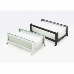 Cal-Mil 1588-33 Soho 4" x 8" Napkin Holder 9-1/2"W x 9-1/4"D x 3-1/2"H Black Frame Frosted Glass