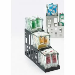 Cal-Mil 1604-13 Squared 3 Step Jar Display 4"W x 12"D x 7-1/4"H Black