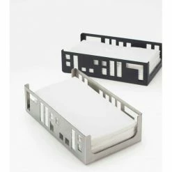 Cal-Mil 1606-55 Squared 4" x 8" Napkin Holder 9-1/4"W x 5-1/8"D x 2-1/2"H Stainless Steel