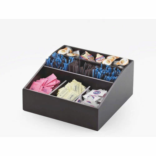 Cal-Mil 1714-96 Midnight Coffee Condiment Organizer 12"W x 12"D x 5-1/2"H 3 Cal-Mil 1714-96 Midnight Coffee Condiment Organizer 12"W x 12"D x 5-1/2"H