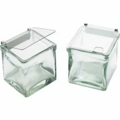Cal-Mil 1807 Optional Glass Jar Lid with Notch 4"W x 4"D x 1/4"H - Pkg Qty 3