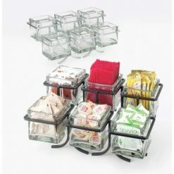 Cal-Mil 1809-39 Iron 6 Glass Jar Display 14"W x 9"D x 7"H Silver