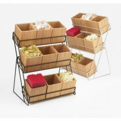 Cal-Mil 1817-13 Iron Bamboo Bin Display 13"W x 9-1/2"D x 17-1/2"H Black