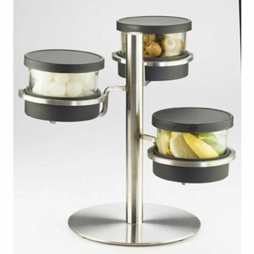 Cal-Mil 1855-4-55 Mixology 3 Tier 16 Oz. Jar Holder with Stainless Steel Lids 14"W x 11"D x 11-1/4"H 3 Cal-Mil 1855-4-55 Mixology 3 Tier 16 Oz. Jar Holder with Stainless Steel Lids 14"W x 11"D x 11-1/4"H