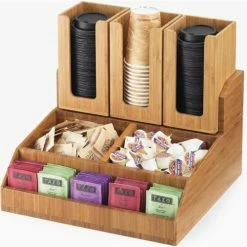 Cal-Mil 2019-60 Bamboo Condiment Station 15"W x 4-3/4"D x 19-3/4"H