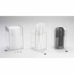 Cal-Mil 299-12 Napkin / Lid / Straw Organizer 5-1/4"W x 5-1/4"D x 8"H Clear - Pkg Qty 4