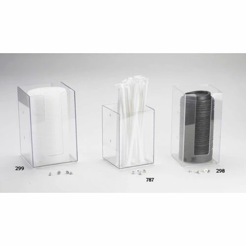 Cal-Mil 299-12 Napkin / Lid / Straw Organizer 5-1/4"W x 5-1/4"D x 8"H Clear - Pkg Qty 4 3 Cal-Mil 299-12 Napkin / Lid / Straw Organizer 5-1/4"W x 5-1/4"D x 8"H Clear - Pkg Qty 4