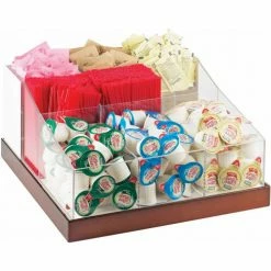 Cal-Mil 3009-55 Luxe Multi-Section Condiment Organizer White and SS 12-1/4"W x 12-1/4"D x 6-1/2"H