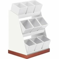 Cal-Mil 3018-55-12 Luxe 9 Bin Jar Condiment Display Glass Jars White S/S 12-1/8"W x 9"D x 15-1/2"H