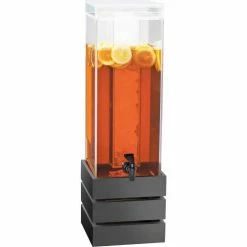 Cal-Mil 3301-3-96 Midnight Bamboo Crate 3 GAL. Beverage Dispenser W/Ice Chamber 8"W x 8"D x 25-1/2"H