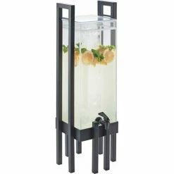 Cal-Mil 3302-3-74 One by One Acrylic Beverage Dispenser W/Ice Chamber Slv Frame 9"W x 9"D x 28-1/2"H