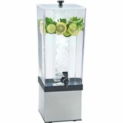 Cal-Mil 3324-3-55 SS Econo Beverage Dispenser W/Ice Chamber 7-1/2"W x 9-1/2"D x 23-1/2"H