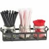 Cal-Mil 3334-13 3 Jar Straw and Stir Stick Holder 12-3/4"W x 5"D x 3-3/4"H Black -Dispensers & Organizers Sales CP6 3334 13