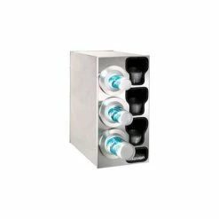 Dispense-Rite® Countertop Left 3 Cup Dispensing Cabinet w/Organizers - SS