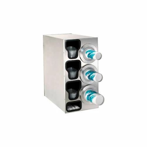 Dispense-Rite® Countertop Right 3 Cup Dispensing Cabinet w/Organizers - SS 3 Dispense-Rite® Countertop Right 3 Cup Dispensing Cabinet w/Organizers - SS