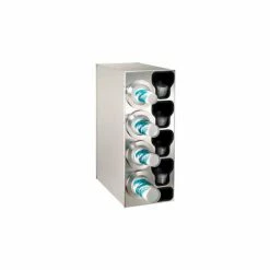 Dispense-Rite® Countertop Left 4 Cup Dispensing Cabinet w/Organizers - SS
