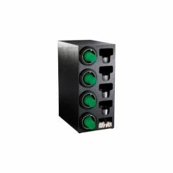 Dispense-Rite® Countertop 4 Cup Black Dispense Cabinet w/Organizers