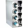 Dispense-Rite® Countertop SS Left 4 Cup Dispensing Cabinet w/Organizers -Dispensers & Organizers Sales DEI CTC C 4LSS