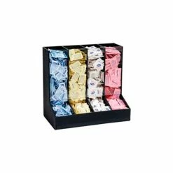 Dispense-Rite Packeted Condiment Organizer, 4 Sections, Black