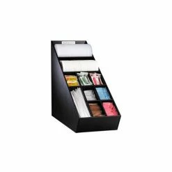 Dispense-Rite® Countertop Lid, Straw & Condiment Organizer - Narrow, Black