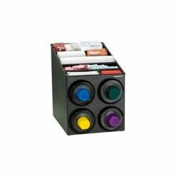 Dispense-Rite® Countertop 4 Cup Dispensing Cabinet w/Lid & Straw Organizer