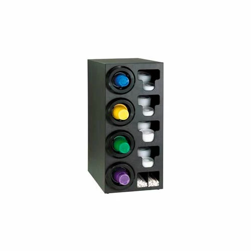 Dispense-Rite® Upright Left 4 Cup Dispenser w/Lid & Straw Organizer 3 Dispense-Rite® Upright Left 4 Cup Dispenser w/Lid & Straw Organizer