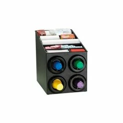 Dispense-Rite® Countertop 4 Cup Dispenser w/Lid & Straw Organizer
