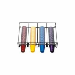 Dispense-Rite® 4 Section Horizontal Overhead Wire Rack Cup Dispenser
