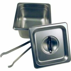 Paragon 5062S - Steam Table Pan Set, 1/6 Size, 2-1/2" Deep with Lid and Tongs, Stainless Steel