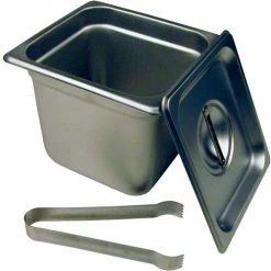 Paragon 5066S - Steam Table Pan Set, 1/6 Size, 6" Deep with Lid and Tongs, Stainless Steel