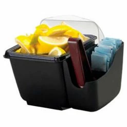 San Jamar Mini Dome Domed Condiment Center, Holds (1) 1 Qt. Chillable Tray