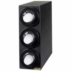 San Jamar Beverage Cabinet, (3) Cup Dispensers, Black