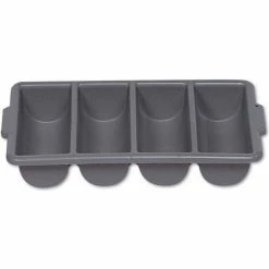 Rubbermaid® Commercial Cutlery Bin, Four Compartments, Gray -Dispensers & Organizers Sales UNT RCP3362GRA