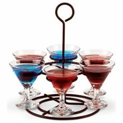 Vollrath® Circular Wire Flight Caddy, WR-1026-06, Holds 6 Glasses, 9" X 11"