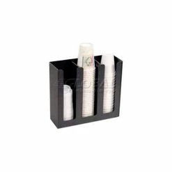 Vertiflex Products Cup/Lid Holder, 3 Columns, 12-3/4"W x 4-1/2"D x 11-3/4"H, Black 5 Vertiflex Products Cup/Lid Holder, 3 Columns, 12-3/4"W x 4-1/2"D x 11-3/4"H, Black -Dispensers & Organizers Sales VP1 VRTVFPC1000
